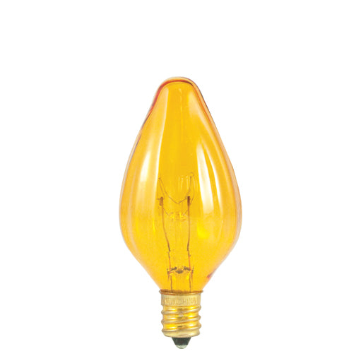 Bulbrite 25F10A 25 Watt Incandescent F10 Fiesta Bulb, Candelabra Base, Amber - Cheap-Us