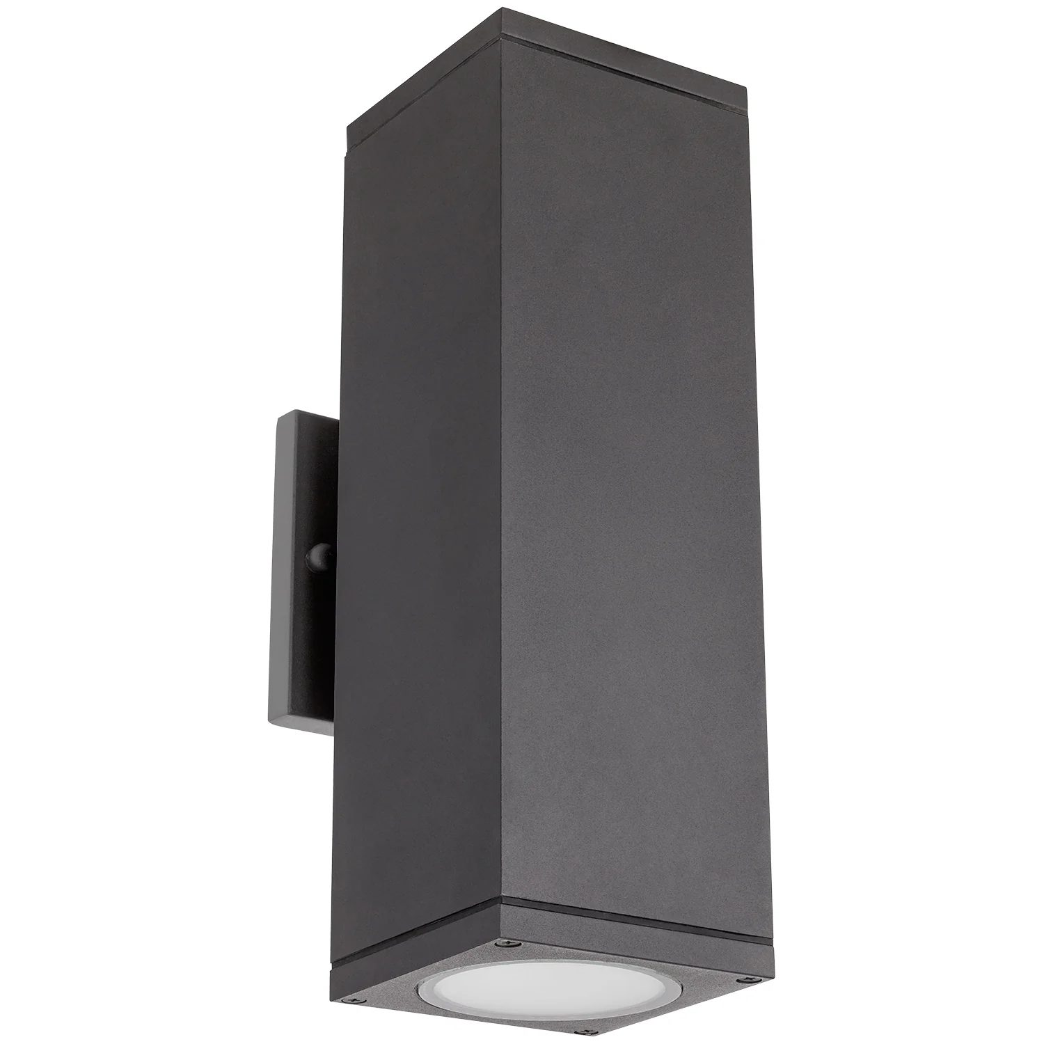 Sunlite 88143 LED 10 Inch Up & Down Square Wall Sconce, 24Watts (100W Equivalent), 1700 Lumens, Adjustable 3 CCT 3000K-5000K, 100-277V, Matte Black Aluminum, Outdoor Lighting, Garage, Entryways, Yards - Cheap-Us