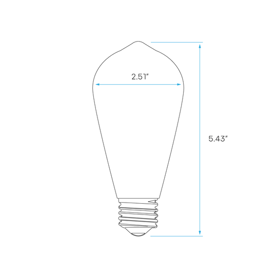 Luxrite LED ST19 Filament Style Light Bulb, E26 Medium Base, 5W, 2700K - Warm White, 80 CRI, Clear Finish, Dimmable (LR21616) - Cheap-Us