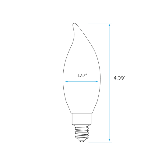 Luxrite LED Flame Tip Chandelier Light Bulb, E12 Candelabra Base, 7W, 2700K - Warm White, 800 Lumens, 80 CRI, Clear Finish, Dimmable (LR21633) - Cheap-Us