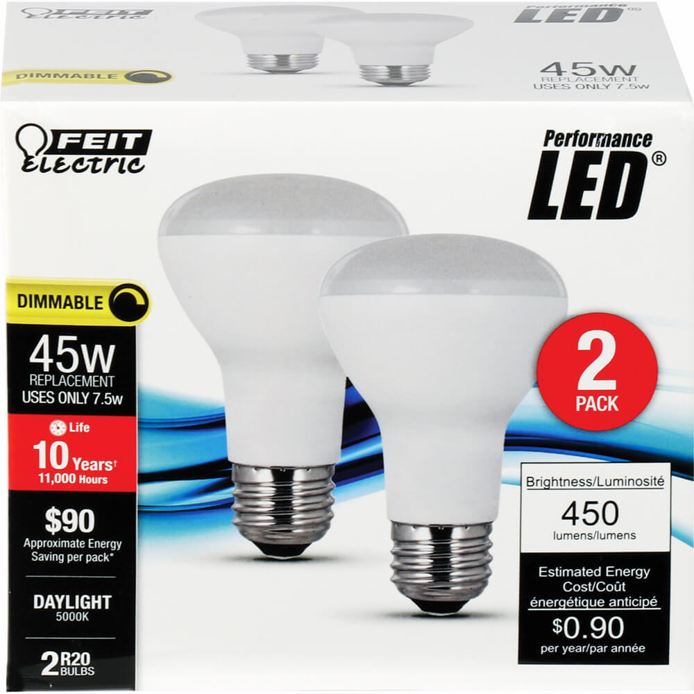 450 Lumen 5000K Dimmable LED R20 - Cheap-Us