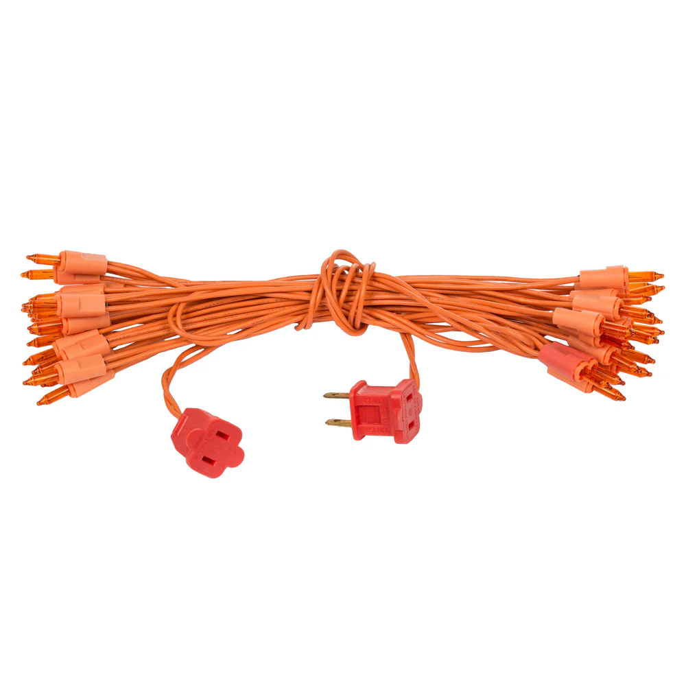 Vickerman 35 Orange Dura-lit Mini Light on Orange Wire, 26' Christmas Light Strand- 2 Pack - Cheap-Us