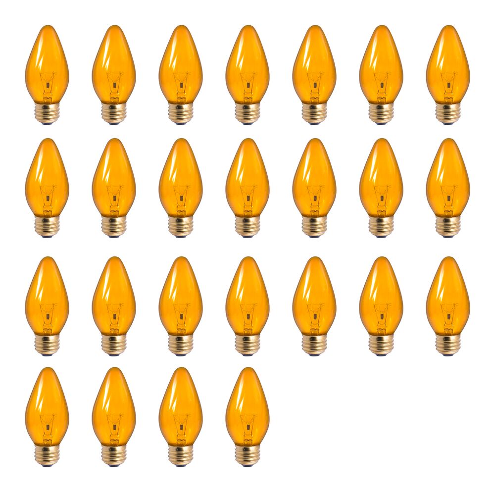Bulbrite Pack of (25) 25 Watt Dimmable Amber F15 Fiesta Incandescent Light Bulbs with Medium (E26) Base - Cheap-Us