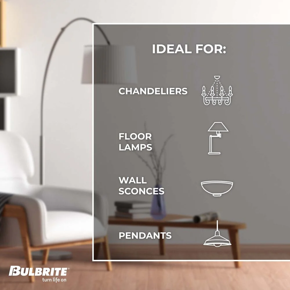 Bulbrite LED Filament Pack of (4) 5 Watt Dimmable 5 Inch T9 Light Bulbs with Clear Glass Finish and Medium (E26) Base - 3000K (Soft White Light), 500 Lumens - Cheap-Us