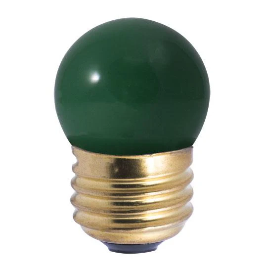 BULBRITE INCANDESCENT S11 MEDIUM SCREW (E26) 7.5W DIMMABLE LIGHT BULB CERAMIC GREEN 25PK (702407) - Cheap-Us