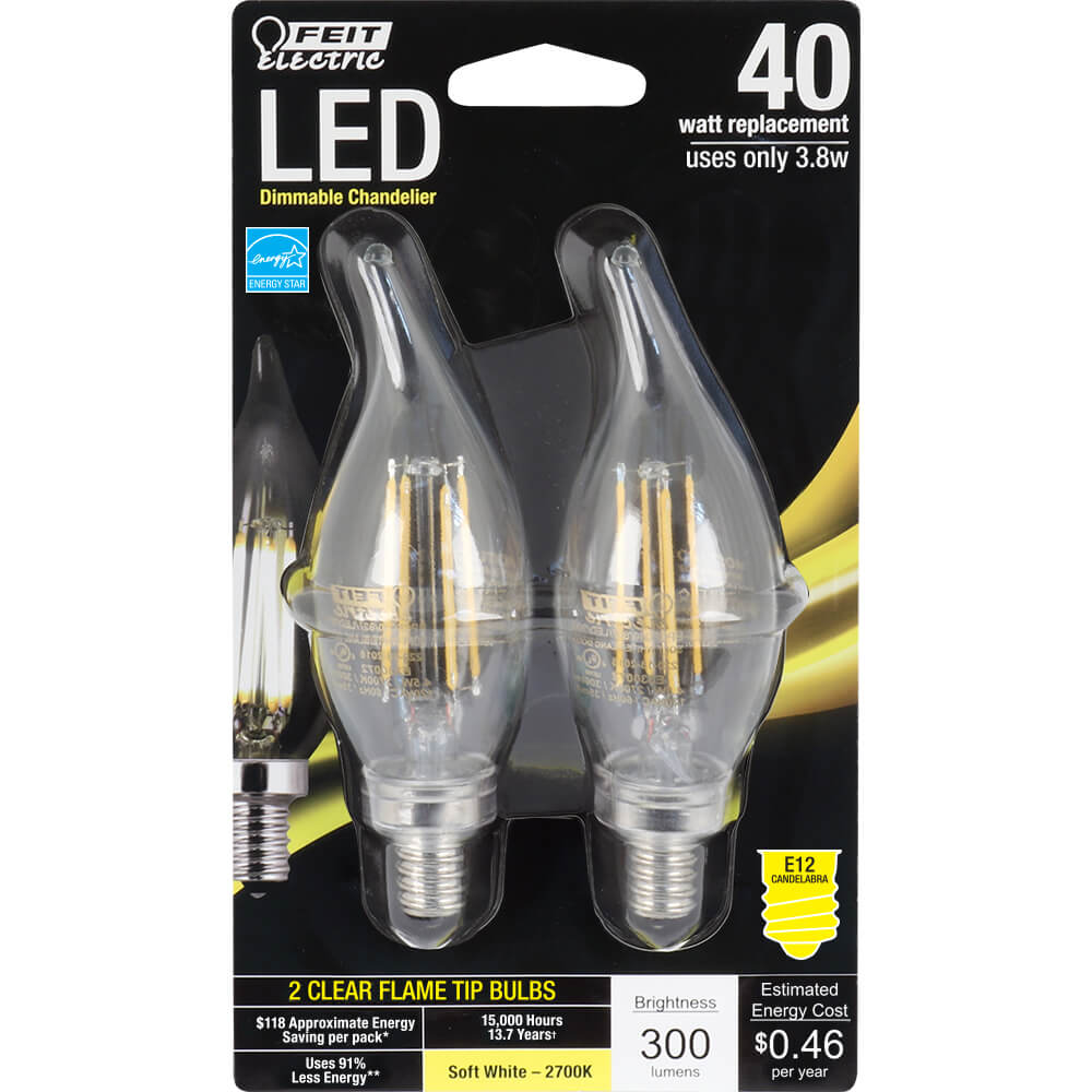 300 Lumen 2700K Dimmable Flame Tip LED - Cheap-Us