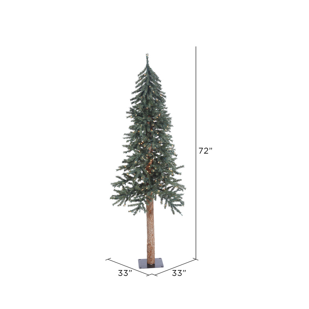 Vickerman 6' Natural Bark Alpine Artificial Christmas Tree Clear Dura-lit Lights - Cheap-Us