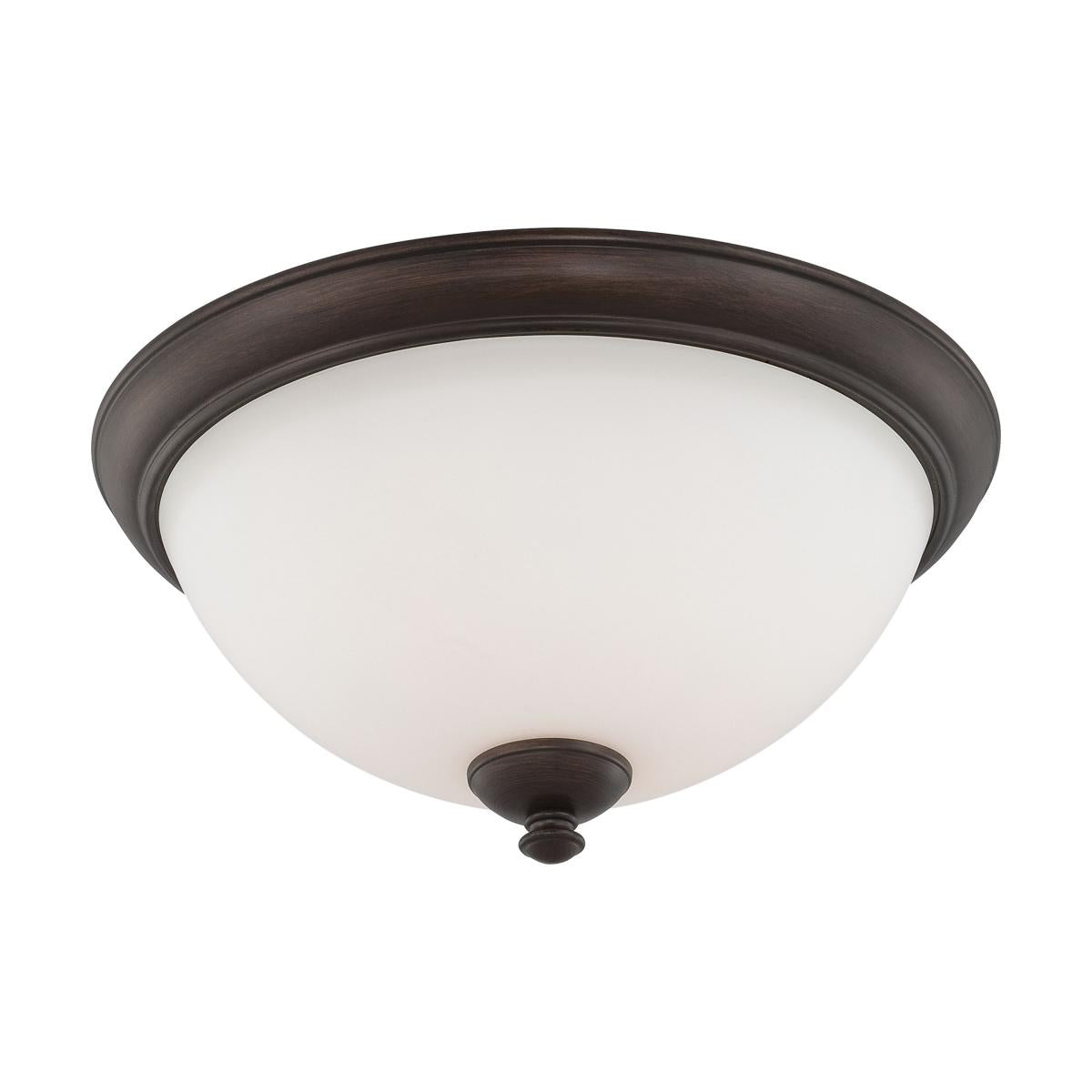 Satco Nuvo Patton 3-Light Flush/Semi-Flush For Ceiling Fixture Brushed Nickel/Prairie Bronze Finish With Frosted Glass - Cheap-Us