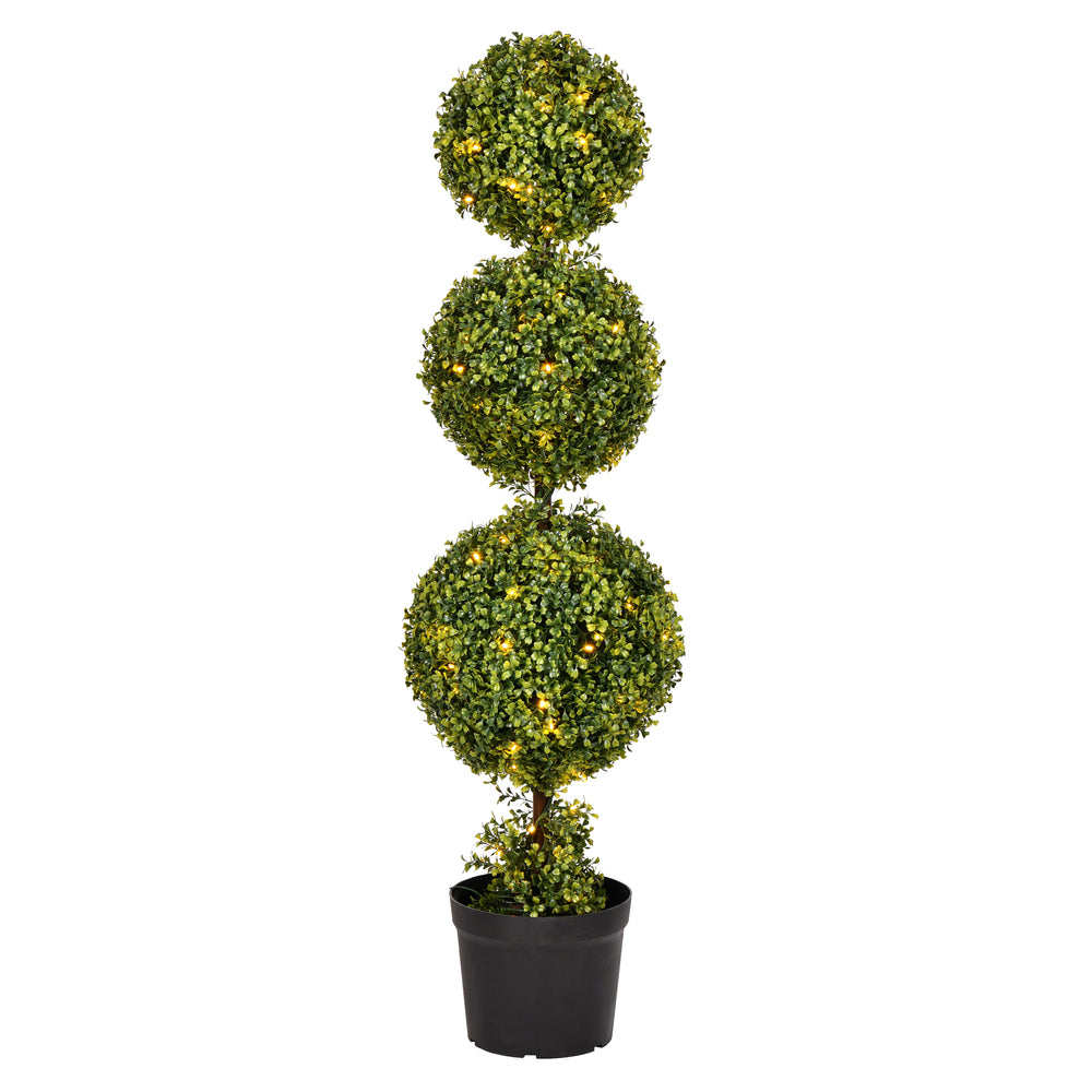 Vickerman 4' Artificial Triple Ball Green Boxwood Topiary. - Cheap-Us