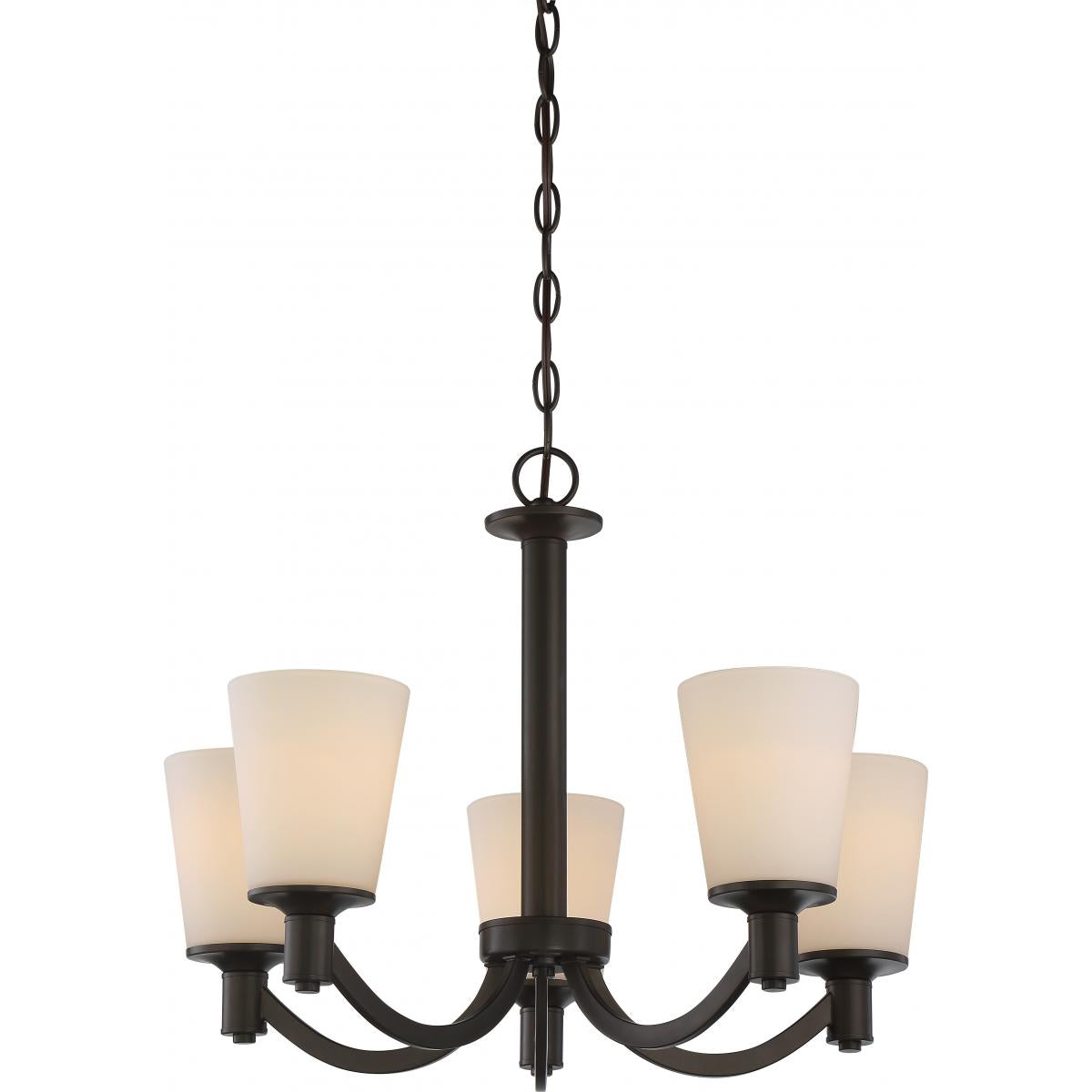 Satco Nuvo Laguna 5 Light Hanging Chandelier With White Glass - Cheap-Us