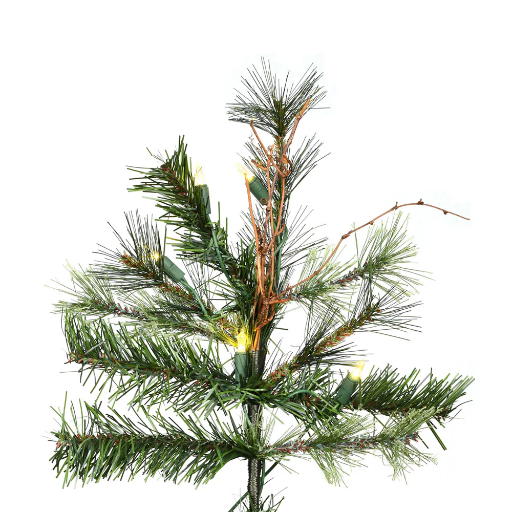 Vickerman 7.5' Mixed Country Pine Slim Artificial Christmas Tree Warm White Dura-Lit® LED Lights - Cheap-Us