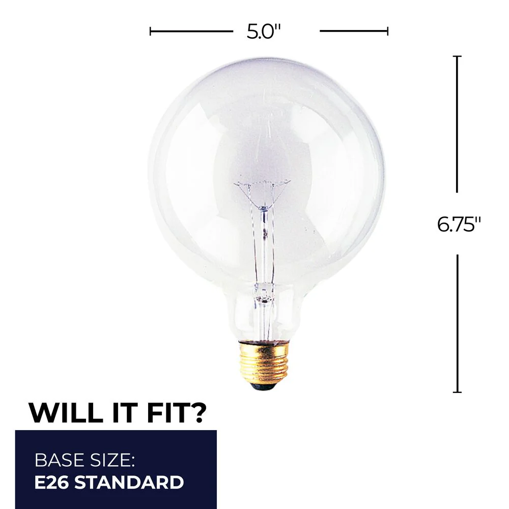 BULBRITE INCANDESCENT G40 MEDIUM SCREW (E26) 40W DIMMABLE LIGHT BULB 2700K/WARM WHITE 12PK (351040) - Cheap-Us
