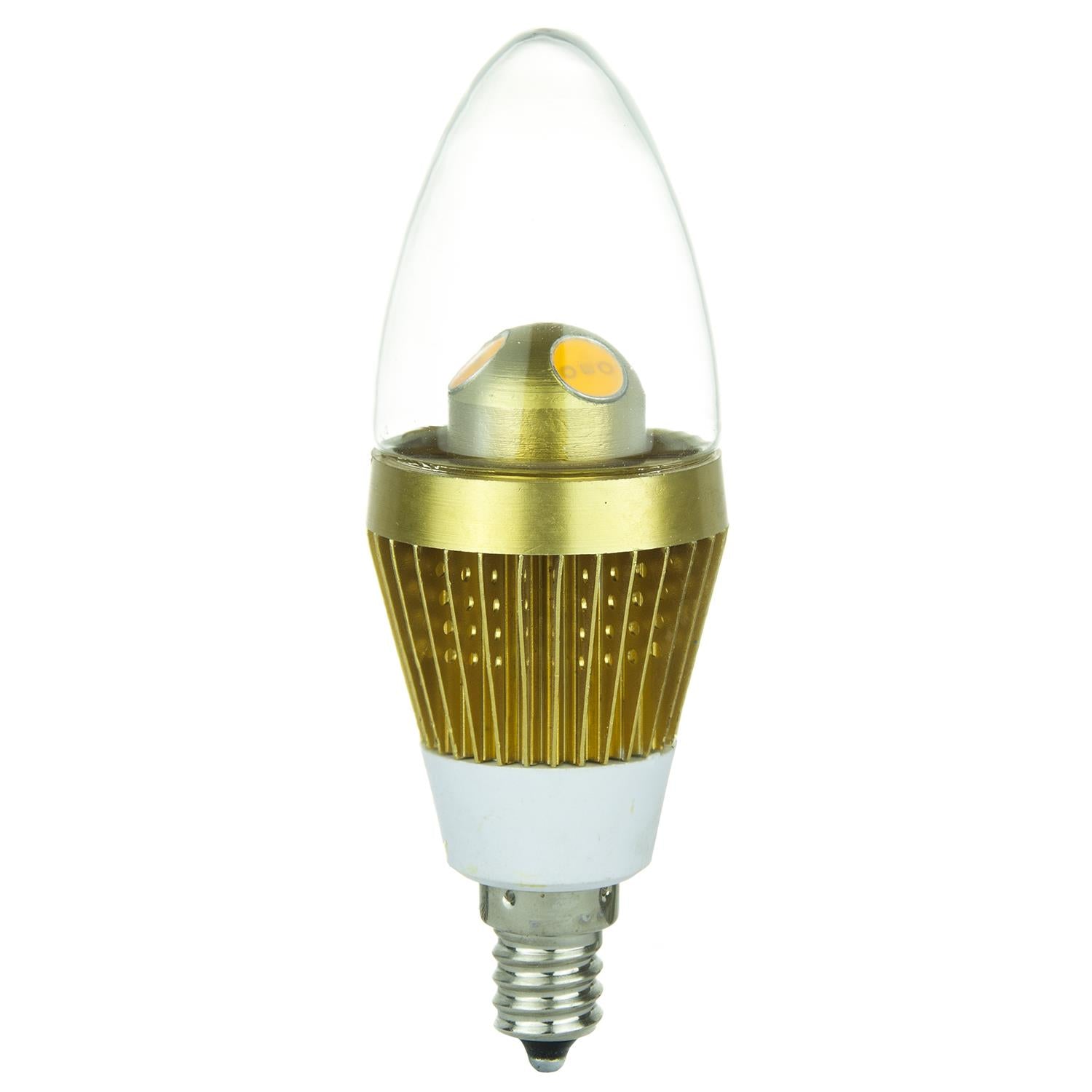 Torpedo Tip Chandelier, 260 Lumens, Candelabra Base, Warm White - Cheap-Us