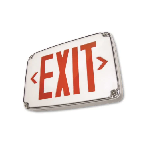 Westgate Wet Location LED Exit Double Face, Red Letters, Black Panel, LED Exit & Emergency Lighting, 3.2W - Cheap-Us