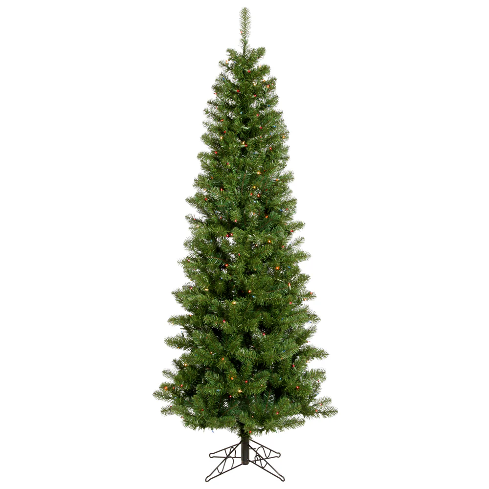 Vickerman 4.5' Salem Pencil Pine Artificial Christmas Tree 200 Multi-Colored LED Dura-lit Lights - Cheap-Us
