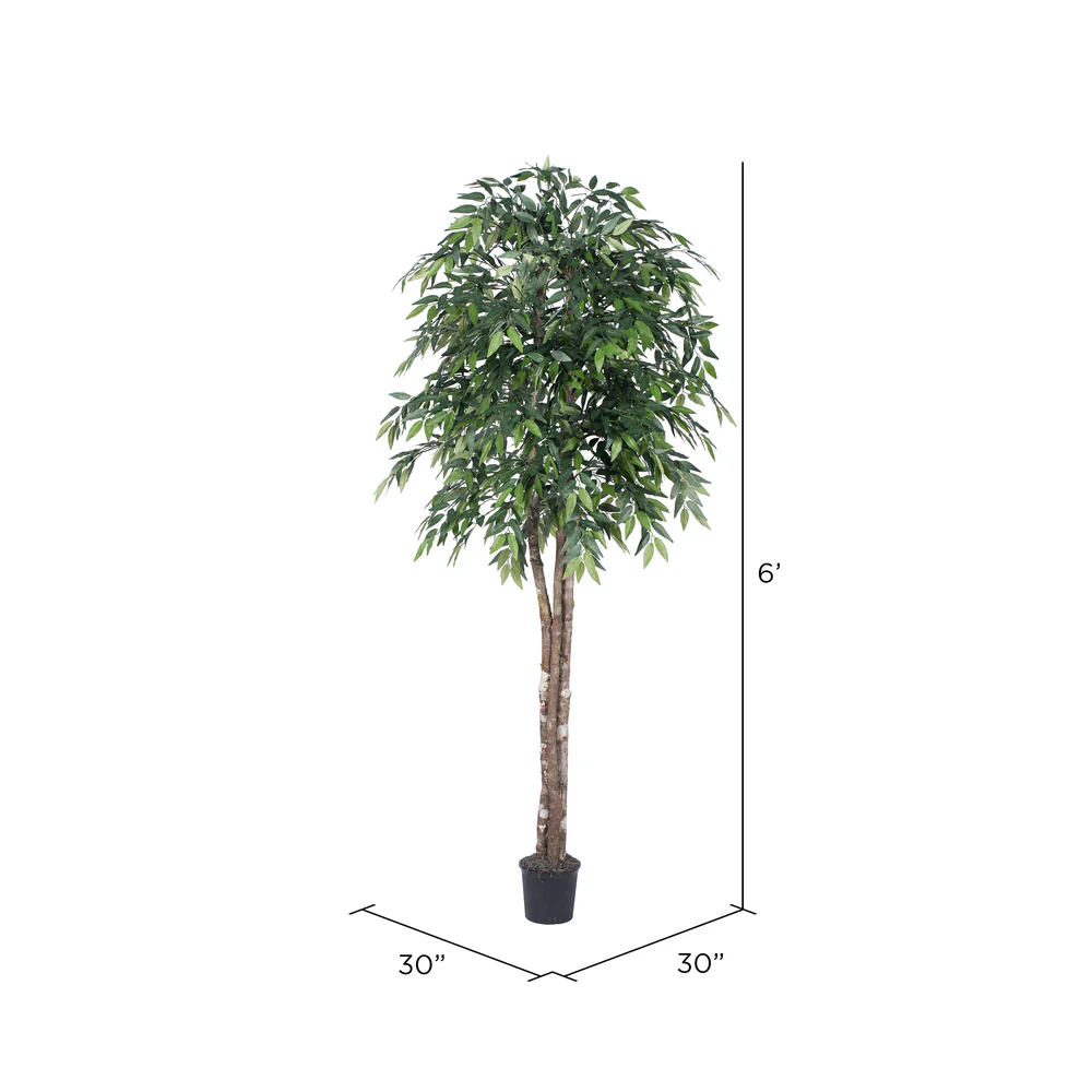 Vickerman 6' Artificial Green Smilax Deluxe Black Plastic Pot - Cheap-Us