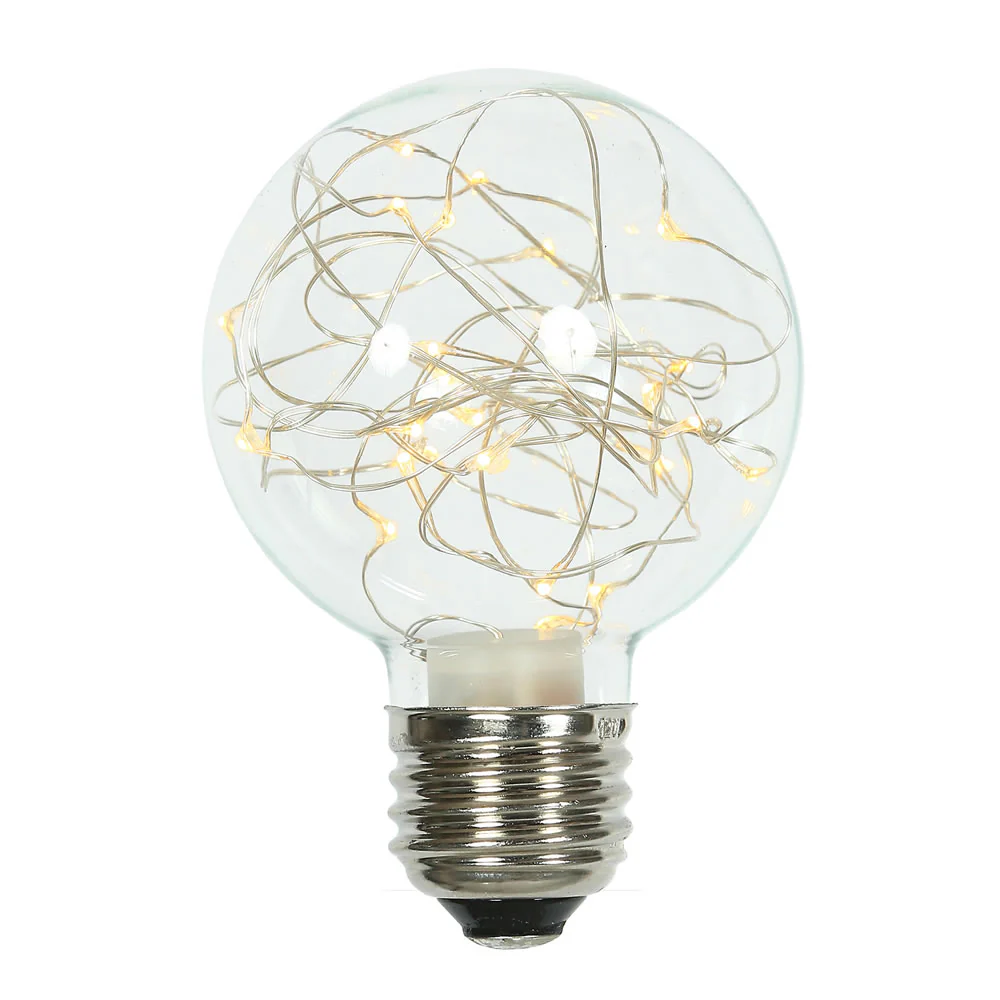 Vickerman Warm White LED Twinkle Glass G95 Fairy Light Christmas Bulb - Cheap-Us