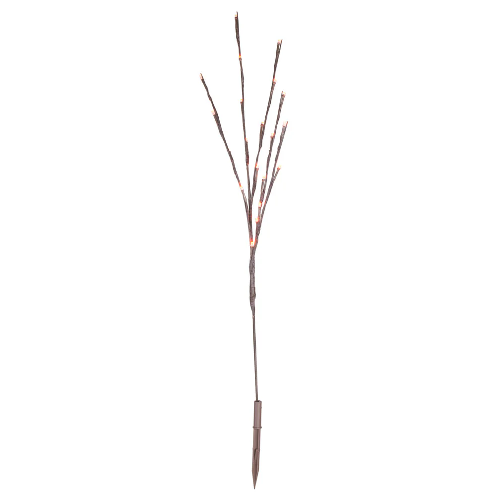 Vickerman 60 Orange Wide Angle LED Twig Light Set on Brown Wire Pack of 3 - Cheap-Us