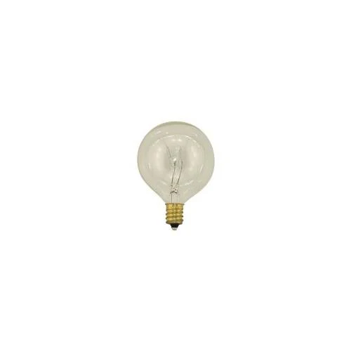 Bulbrite 15G16CL3 15 Watt Incandescent G16.5 Globe, Candelabra Base, Clear - Cheap-Us