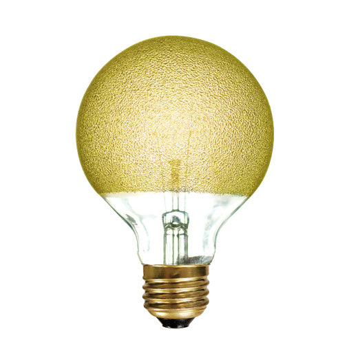 Bulbrite 40G25/ICE Crystal Collection 40 Watt Incandescent G25 Globe, Ice Finish, Medium Base, Amber - Cheap-Us
