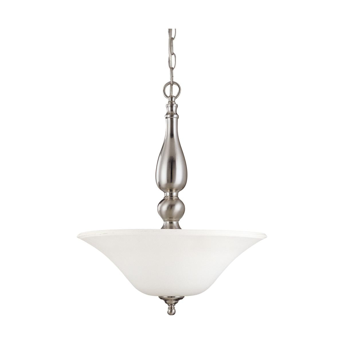 60-1828 DUPONT 3 LT PENDANT Dupont - 3 Light Pendant with Satin White Glass - Brushed Nickel Finish - Cheap-Us