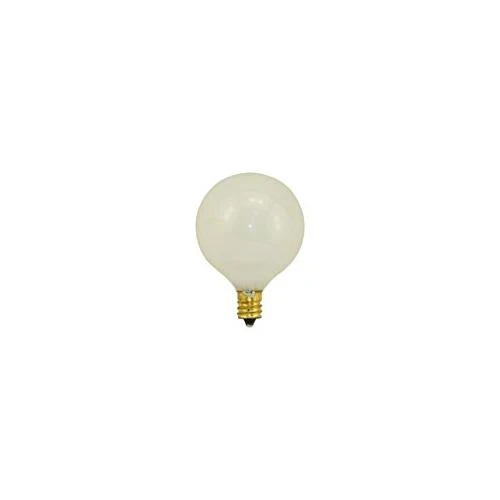 Bulbrite B40G16WH 40 WattIncandescent G16.5 Globe, Candelabra Base, White, 2-Pack - Cheap-Us