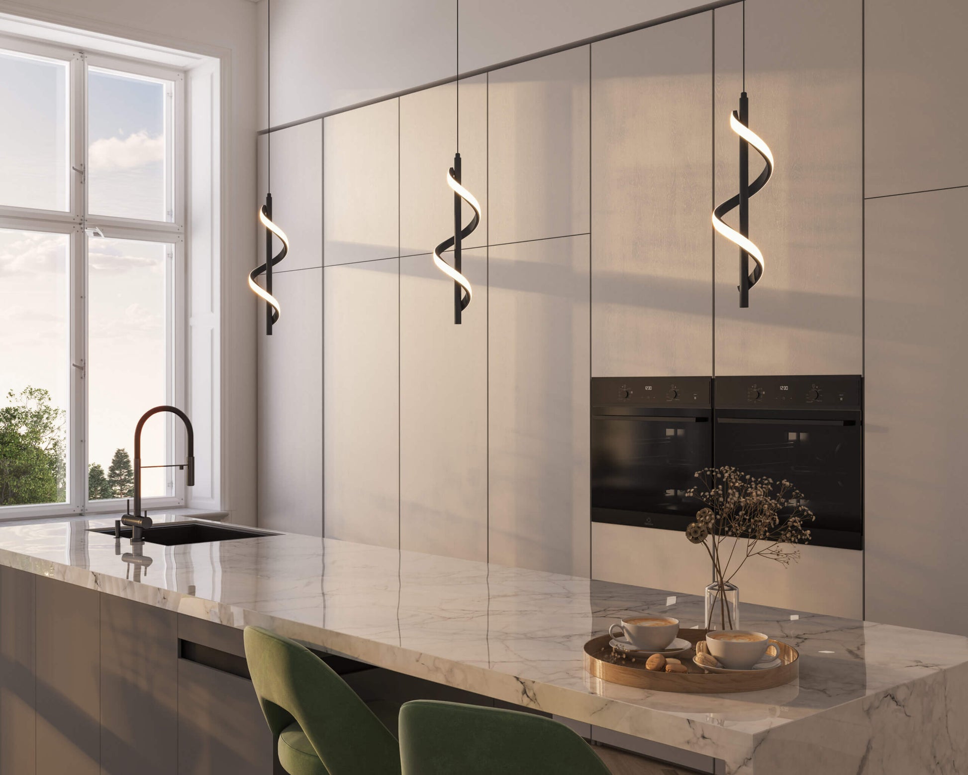 DALS Lighting Spin 5CCT Vertical Swirl LED Pendant - Cheap-Us