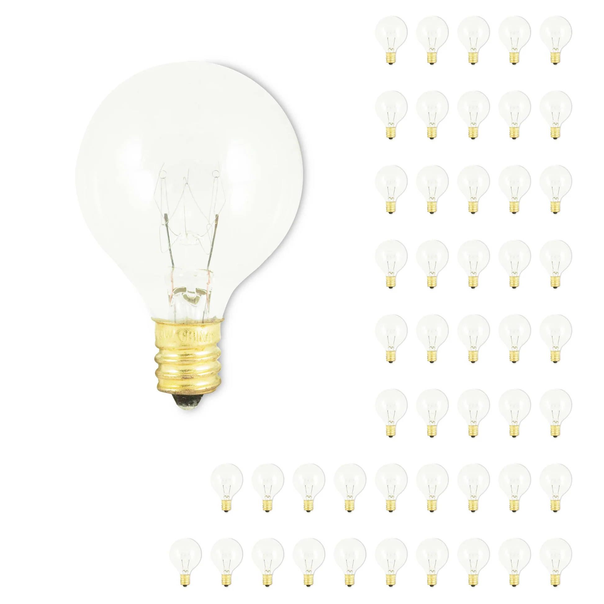 Bulbrite Pack of (50) 10 Watt Dimmable Clear G12 Candelabra (E12) Incandescent Bulb - Cheap-Us