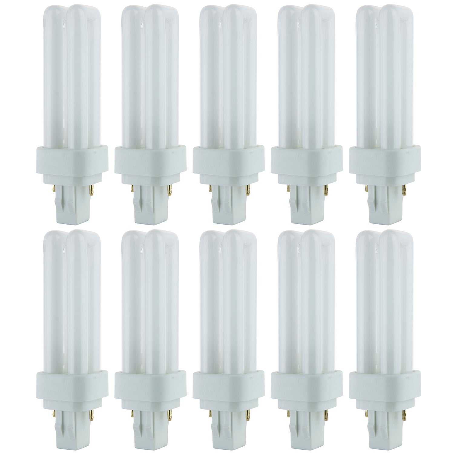 Sunlite 40543 PLD13/SP65K/10PK Double Twin Tube Tube Compact Fluorescent Lamp, PLD 2-Pin, 13 Watts, 660 Lumens, 6500K Daylight, 2-Pin (GX23-2) Base, 10 Pack - Cheap-Us