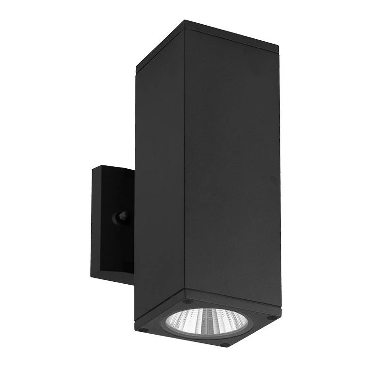 Westgate 4In Square U/D Wall Cyl. 2X12W 30K/40K/50K Dim. - Black, Outdoor Lighting, 24W, 1920 Lumens, 3000K/4000K/5000K, Black Finish - Cheap-Us