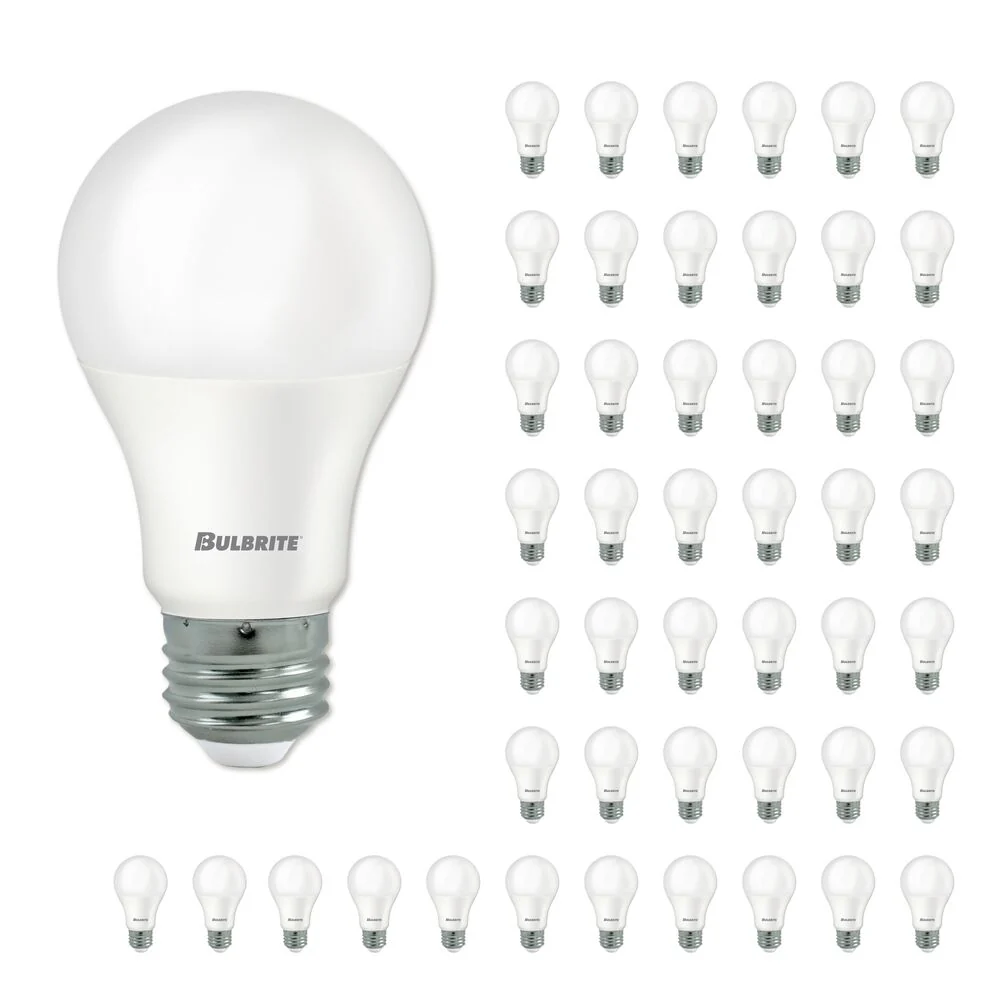 Bulbrite LED A19 Dimmable Medium Screw Base (E26) Light Bulb, 60 Watt Equivalent 3000K, 48 Pack - Cheap-Us