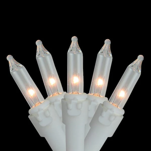 Icicle Clear Finish Christmas Light String Set, White Wire, 100 Light Holder with 12