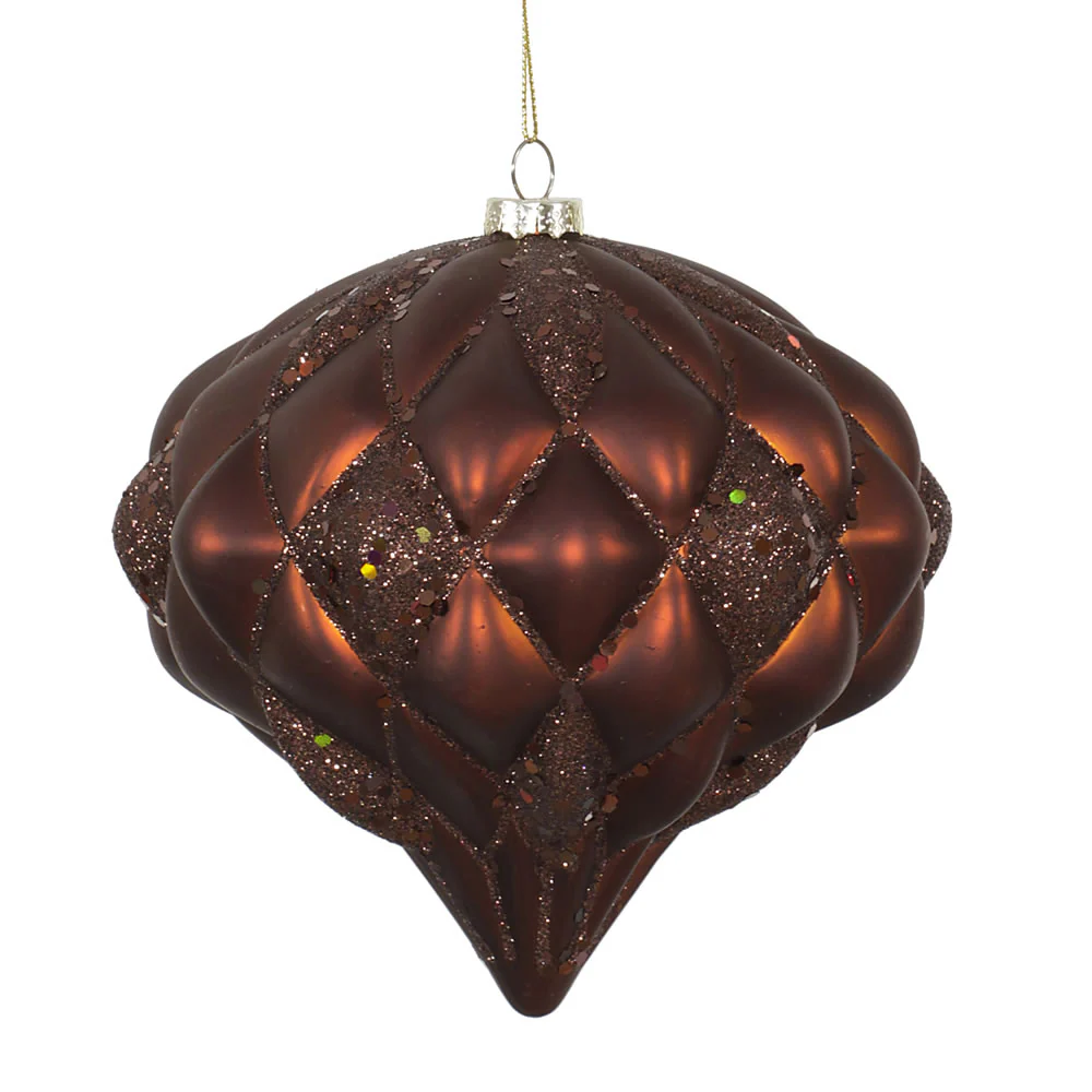 Vickerman 145Mm Diamond Onion*1Pc/Bag-Matte Copper with Matching Glitter Shatterproof and a Secure Cap - Cheap-Us