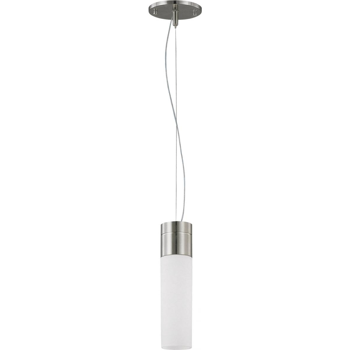 62-2932 LINK LED 1 LT PENDANT Link -LED Mini Pendant with White Glass- Brushed Nickel Finish - Cheap-Us