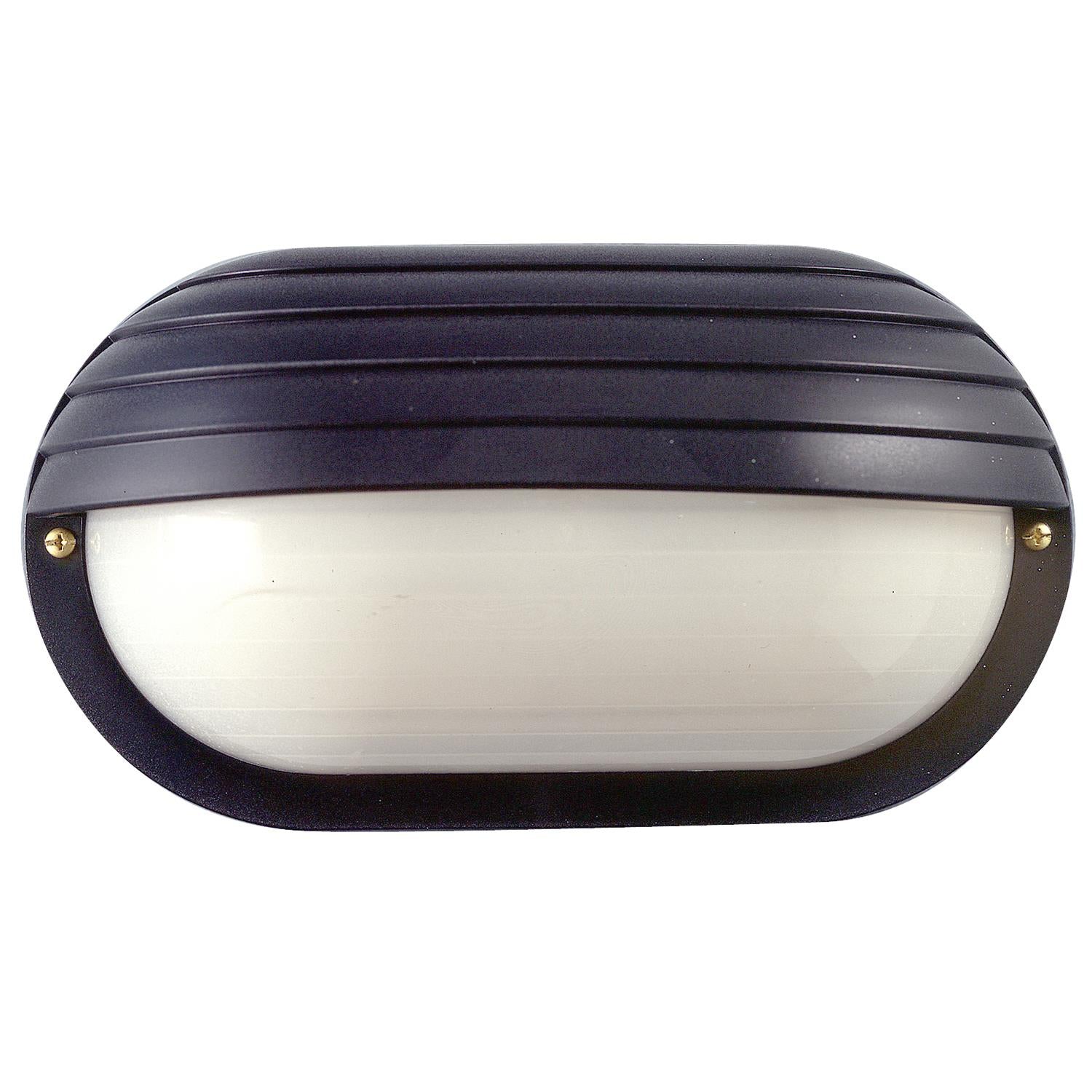 Sunlite Decorative Outdoor Eurostyle Oblong Hooded Fixture, Black Finish, Frosted Lens - Cheap-Us