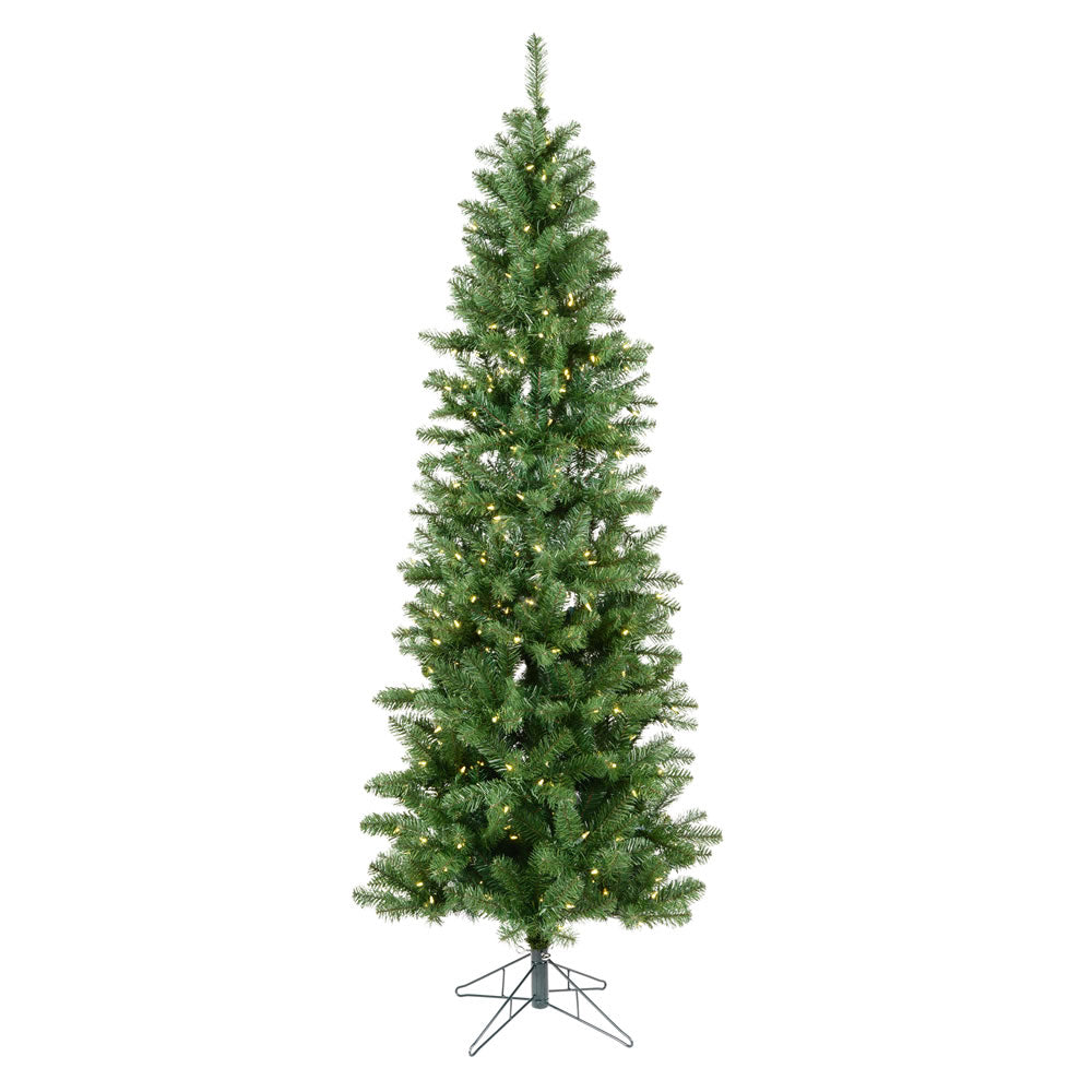 Vickerman 7.5' Salem Pencil Pine Artificial Christmas Tree 400 Warm White LED Dura-lit Lights - Cheap-Us