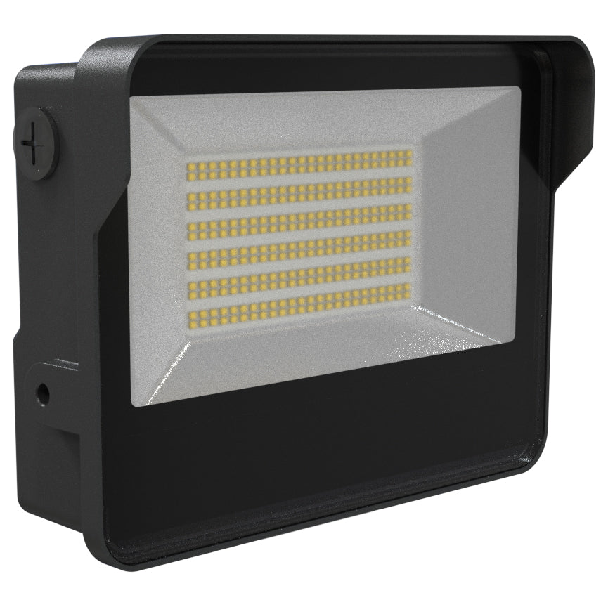LED Outdoor Flood Light Fixture, Wall Mount, Power Tunable 45W/60W/80W, 11200 Lumens, Color Tunable 30K/40K/50K, 120-277V, Dimmable, Photocell, UL Listed, Black - Cheap-Us