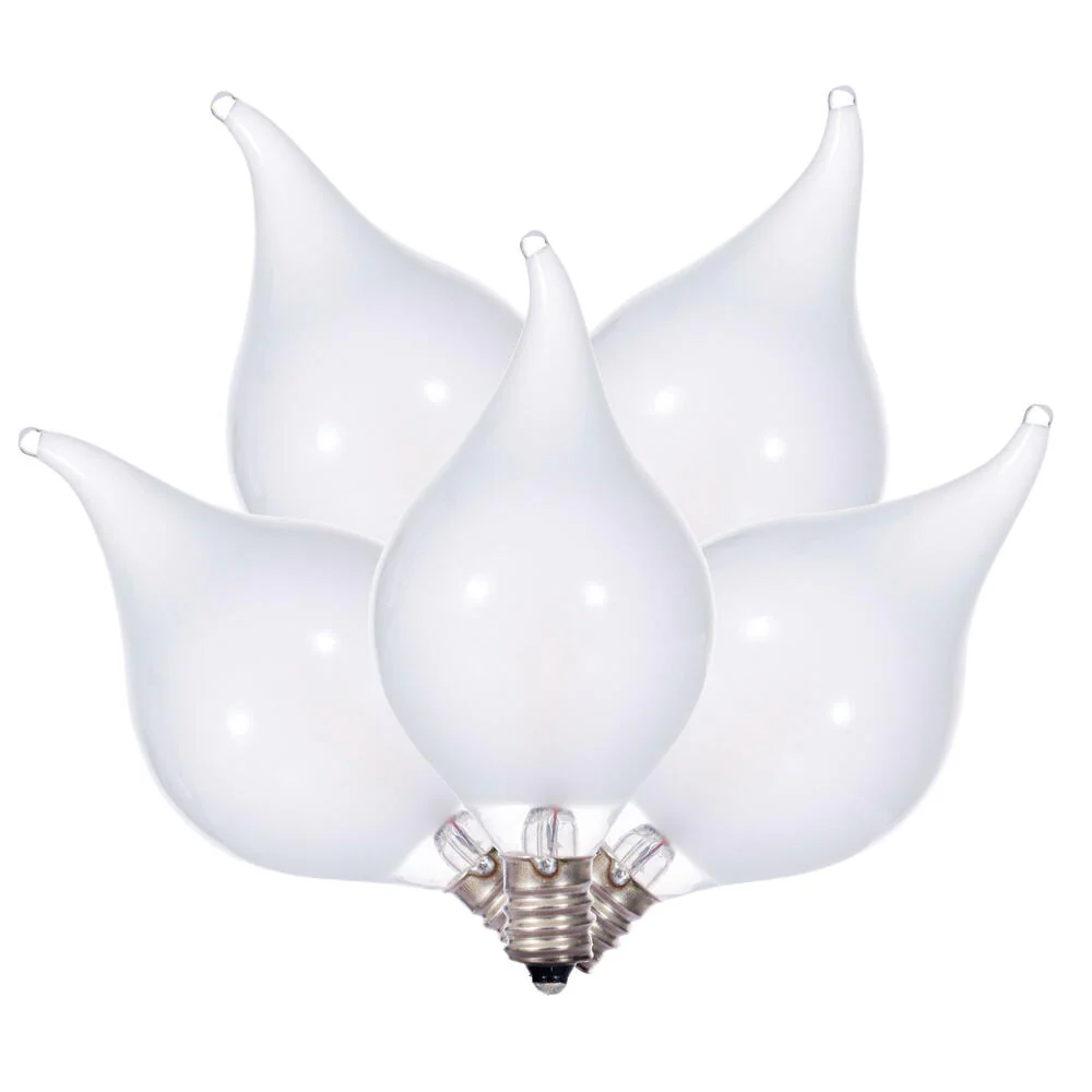 Vickerman 5 Warm White LED G45 Glass Flame Tip Replacement Bulbs. - Cheap-Us