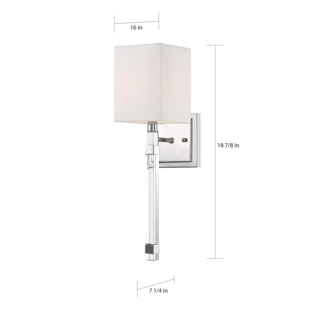 60-6682 THOMPSON 1 LIGHT WALL SCONCE Thompson - 1 Light Wall Sconce - with White Linen Shade - Polished Nickel Finish - Cheap-Us