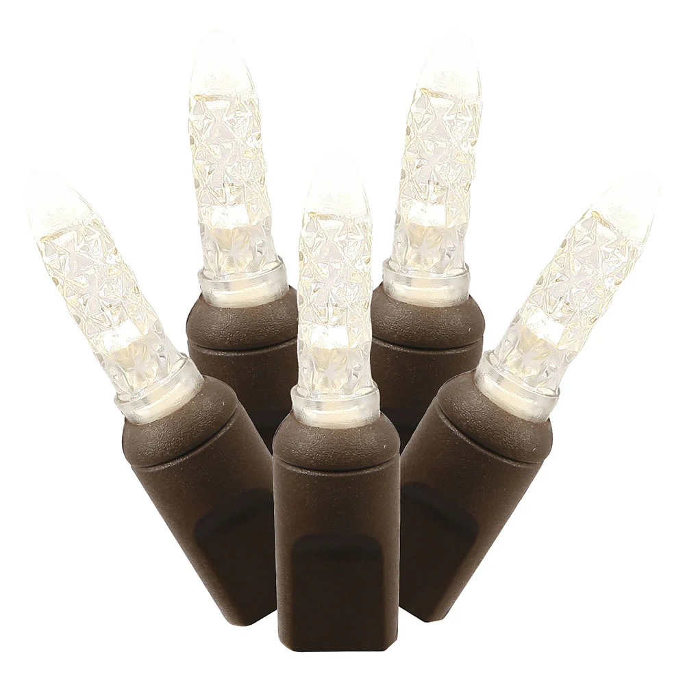 Vickerman 70 Warm White Twinkle M5 LED Icicle Light on Brown Wire 9' Christmas Light Strand. - Cheap-Us