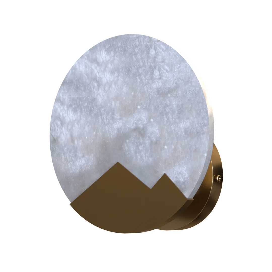 Montagna One Light Modern Round Wall Sconce Brass Finish with Marble Shade - Cheap-Us