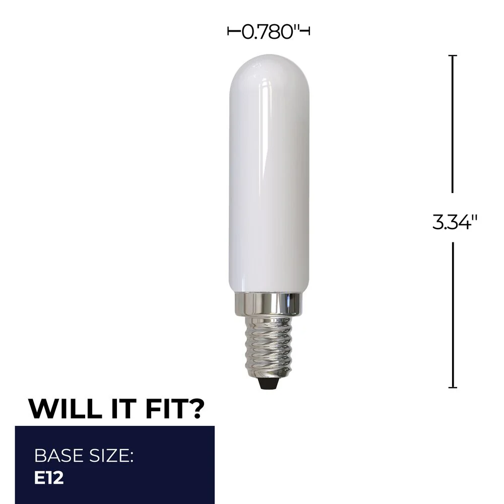 Bulbrite LED Filament Pack of (4) 4.5 Watt Dimmable T6 Light Bulbs with a Milky Finish and Candelabra (E12) Base - 2700K (Warm White Light), 400 Lumens - Cheap-Us