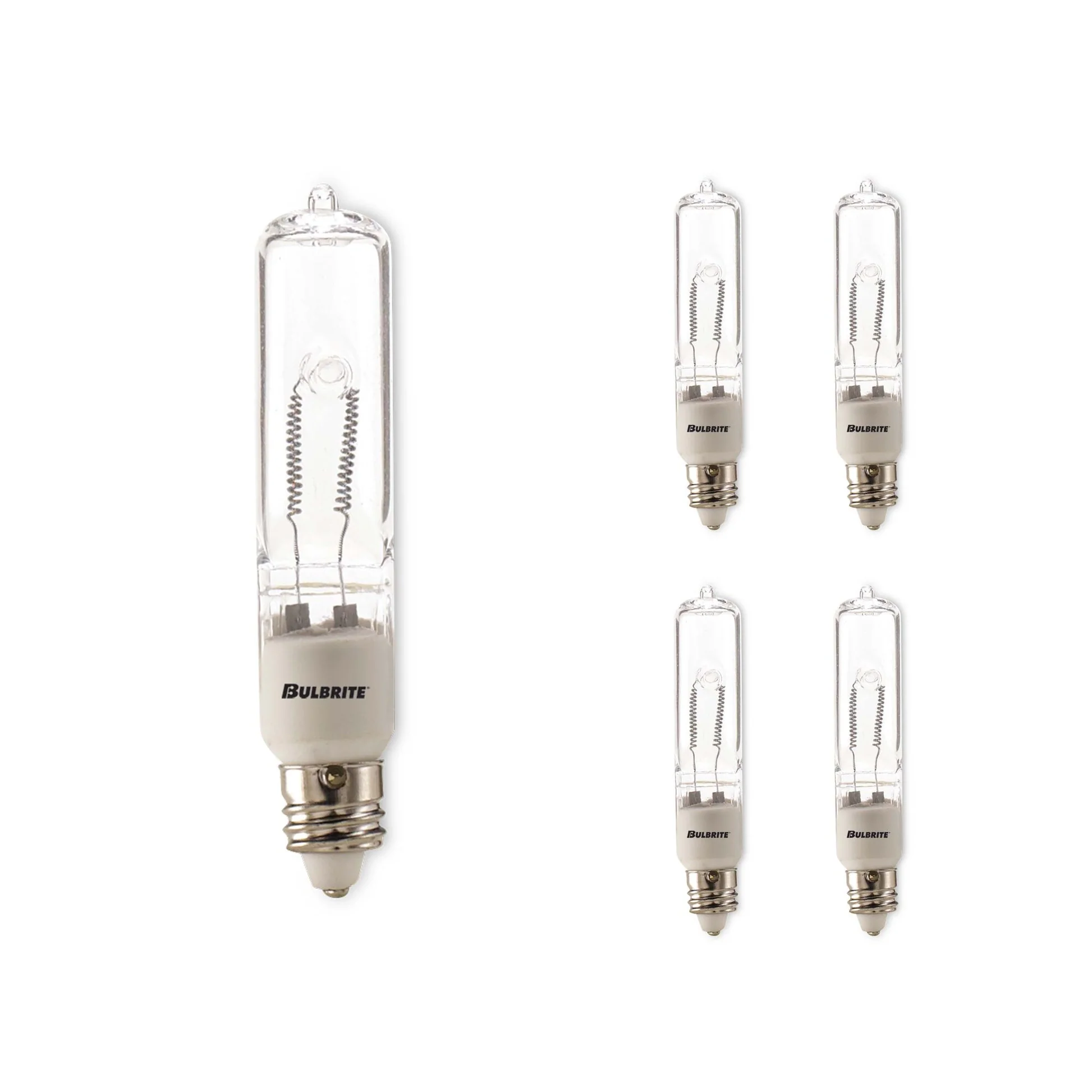 BULBRITE HALOGEN T4 MINI-CANDELABRA SCREW (E11) 250W DIMMABLE LIGHT BULB 2900K/SOFT WHITE 5PK (610251) - Cheap-Us