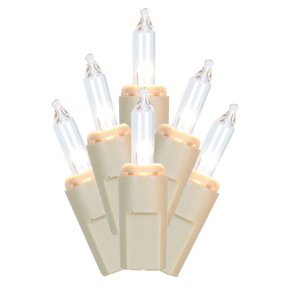 Vickerman 35 Clear Dura-lit Mini Light on Champagne Wire, 26' Christmas Light Strand - Cheap-Us