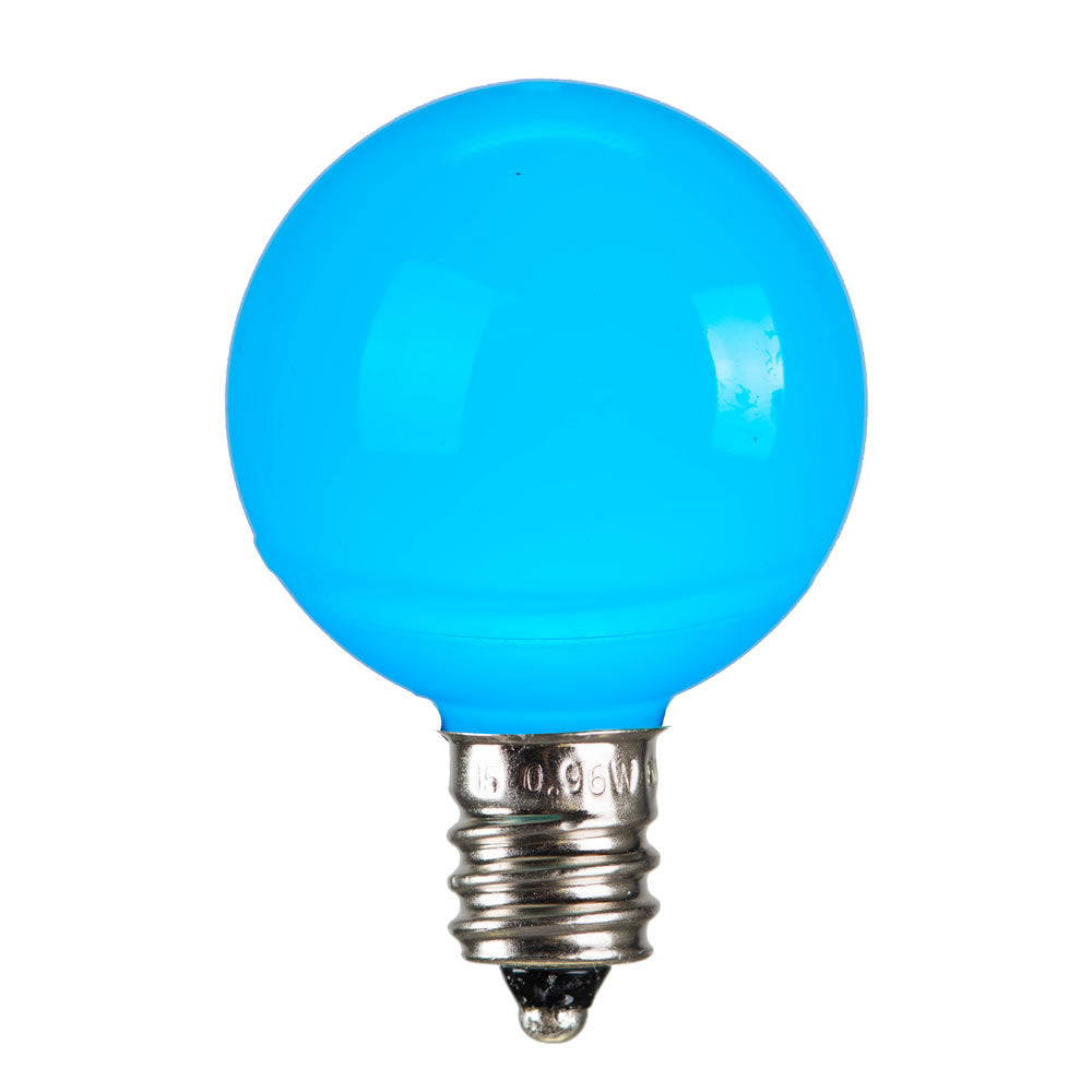 Vickerman G40 Teal Ceramic LED Nickel Base Bulb E12120V .6 Watts Dimmable 25 Bulbs per Pack - Cheap-Us