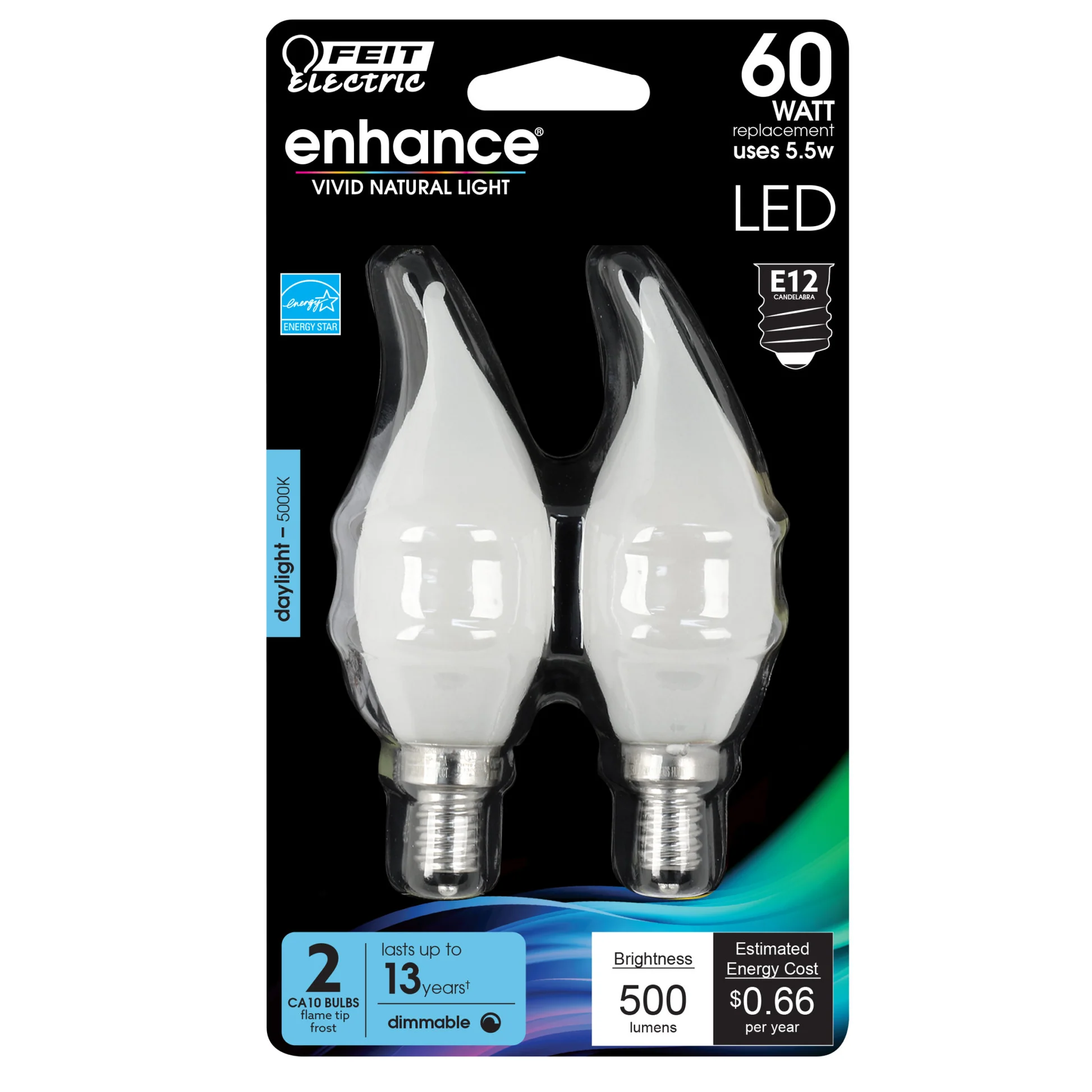 500 Lumen 5000K Dimmable Flame Tip LED - Cheap-Us