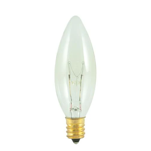 BULBRITE INCANDESCENT B8 CANDELABRA SCREW (E12) 25W DIMMABLE LIGHT BULB 2700K/WARM WHITE 50PK (400125) - Cheap-Us