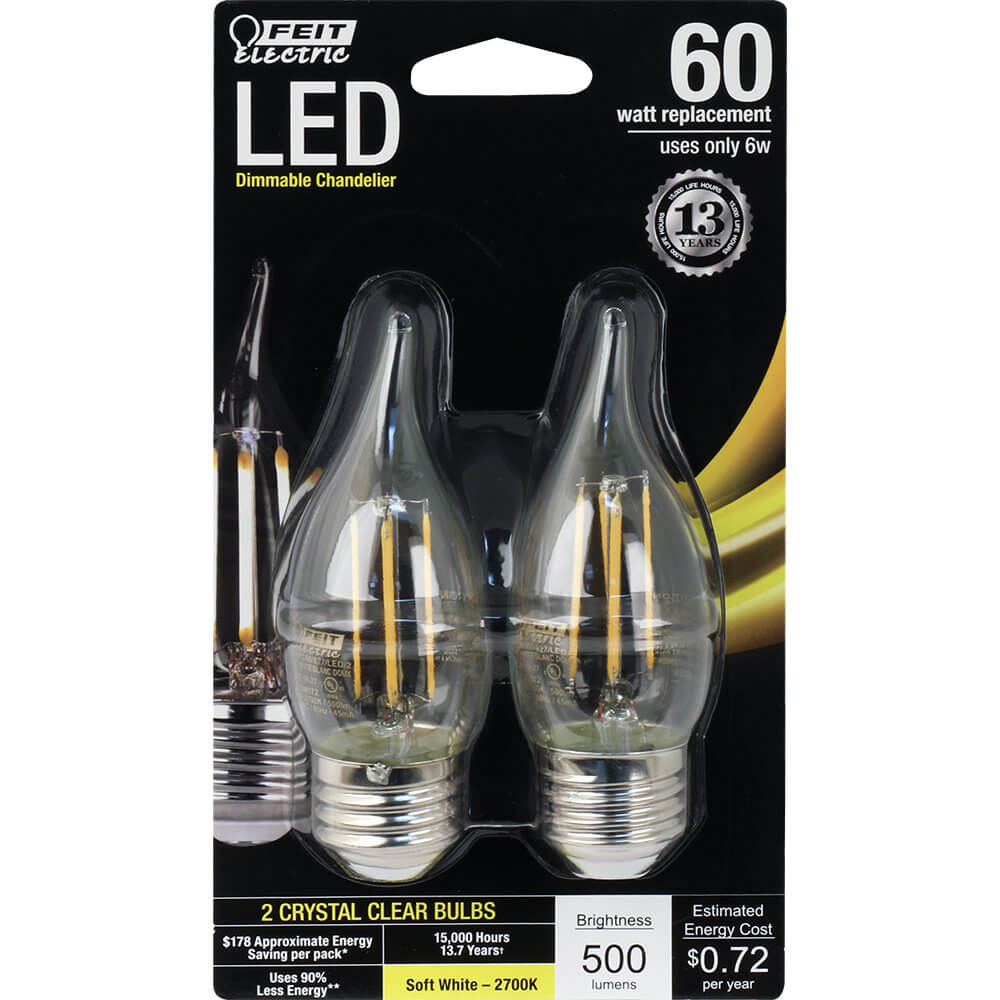 500 Lumen 2700K Dimmable Flame Tip LED - Cheap-Us