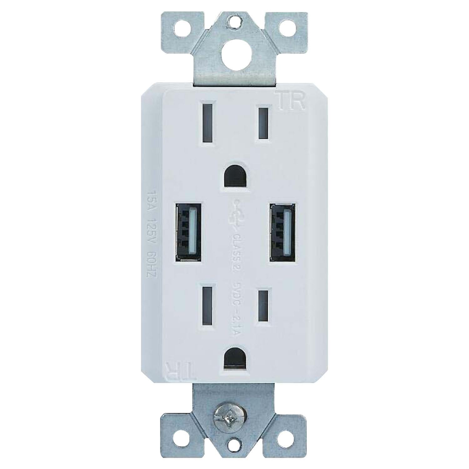 Sunlite E552 Dual USB Charger with 15A Duplex Tamper Resistant Recteptacle - Cheap-Us