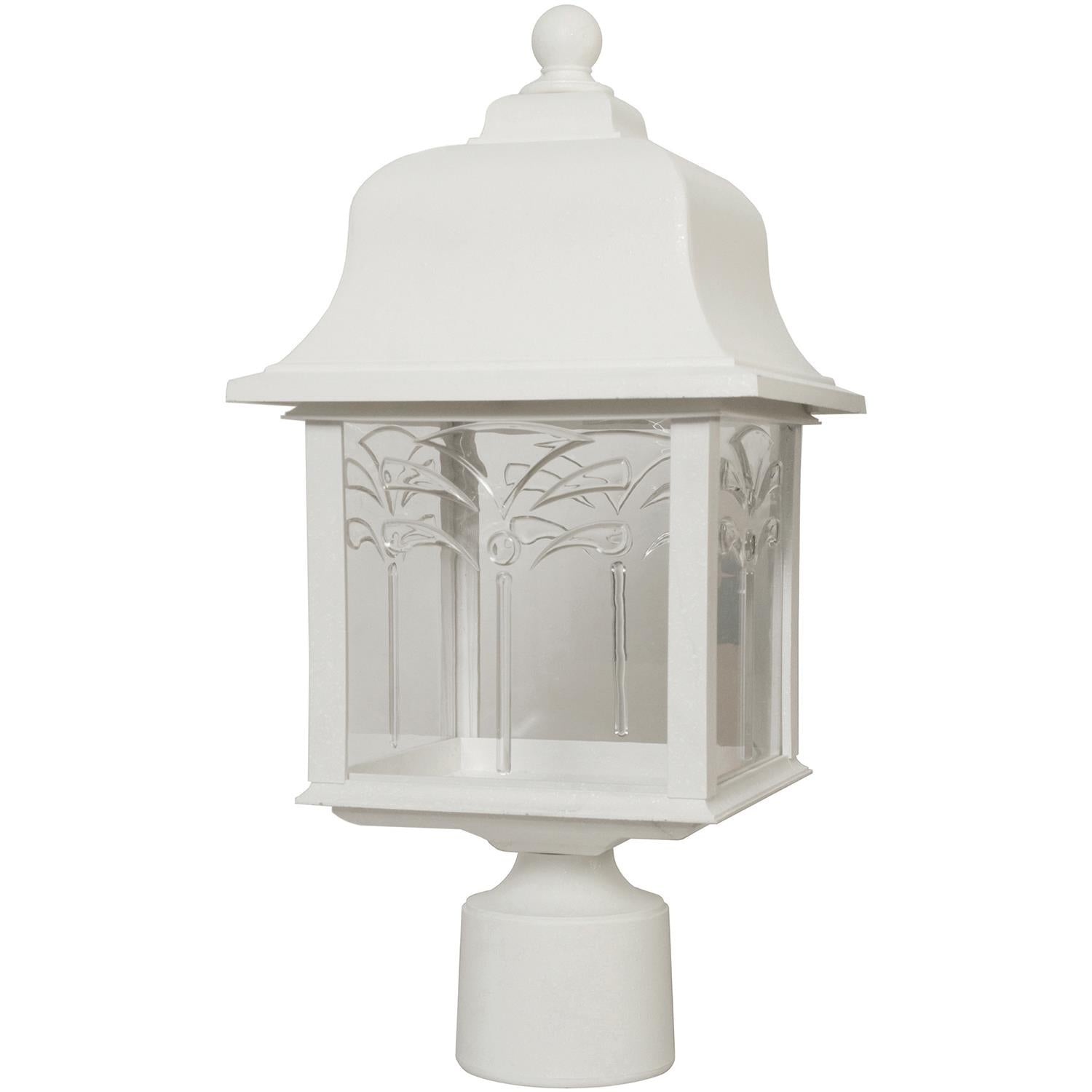 Sunlite Decorative Outdoor Orchid Post Fixture, White Finish, Clear Lens - Cheap-Us